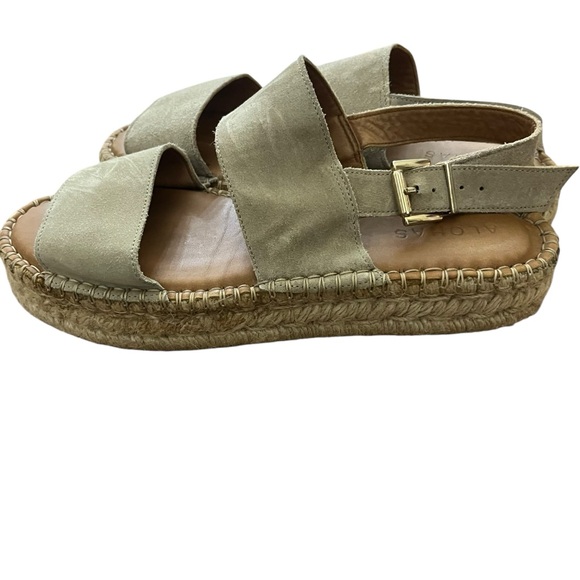 Alohas Double Strap Beige Suede Wedge Platform Espadrilles EU 38 US 8 - Picture 3 of 10
